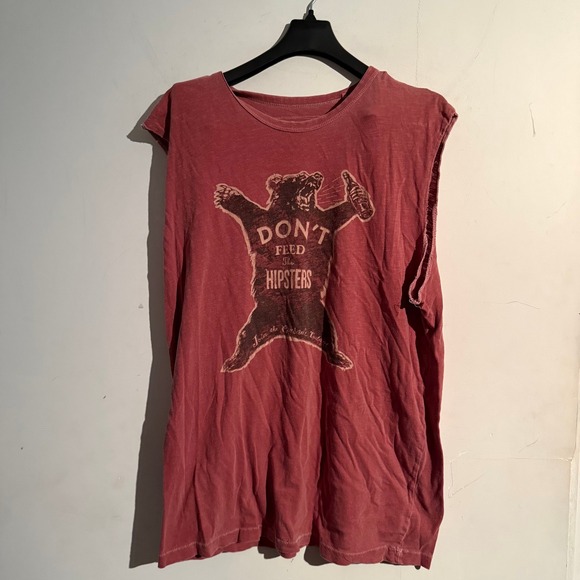Lucky Brand Other - Lucky Brand Graphic Dont Feed The Hipster Mens Medium 100% Cotton Sleeveless